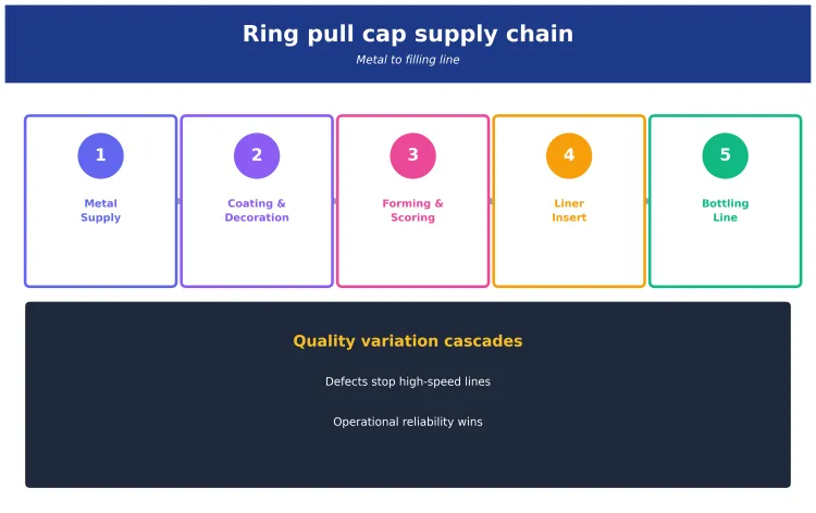 The Ring Pull Cap Supply Chain Look Like From Metal To The Filling Line