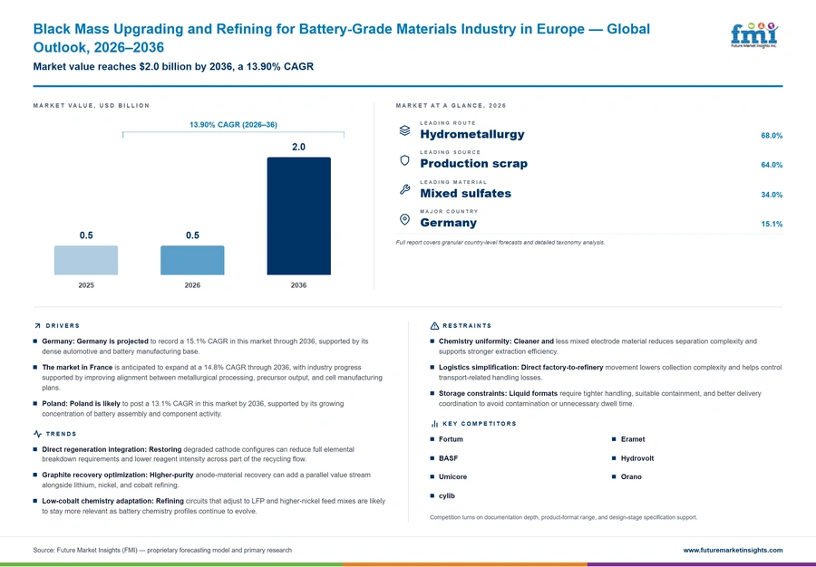 Black Mass Upgrading And Refining For Battery Grade Materials Industry In Europe Black Mass Upgrading And Refining For Battery Grade Materials Industry In Europe