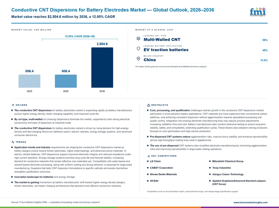 Conductive Cnt Dispersions For Battery Electrodes Market Conductive Cnt Dispersions For Battery Electrodes Market