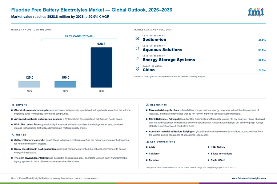 Fluorine Free Battery Electrolytes Market Fluorine Free Battery Electrolytes Market