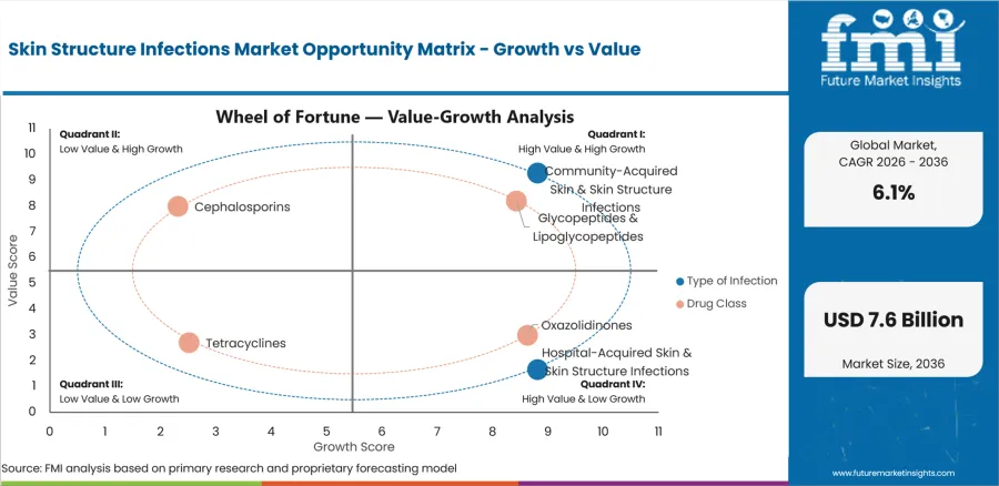 Skin Structure Infections Market Opportunity Matrix Growth Vs Value