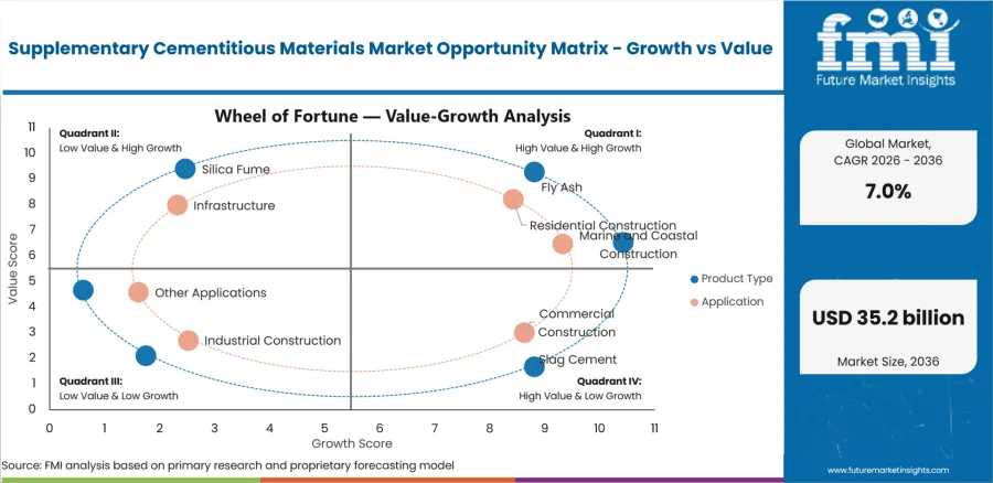 Supplementary Cementitious Materials Market Opportunity Matrix Growth Vs Value