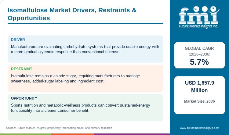 Isomaltulose Market Drivers, Restraints & Opportunities