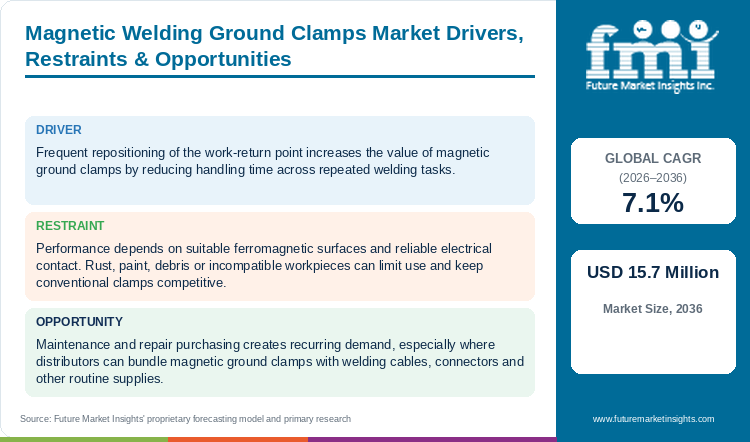 Magnetic Welding Ground Clamps Market Drivers, Restraints & Opportunities