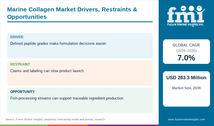 Marine Collagen Market Drivers, Restraints & Opportunities Marine Collagen Market Drivers, Restraints & Opportunities