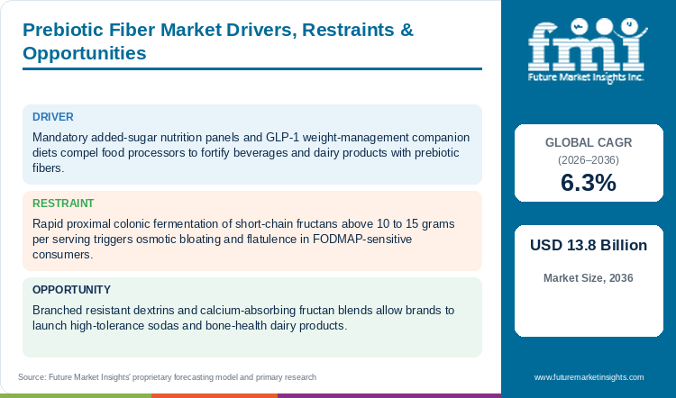 Prebiotic Fiber Market Drivers, Restraints & Opportunities