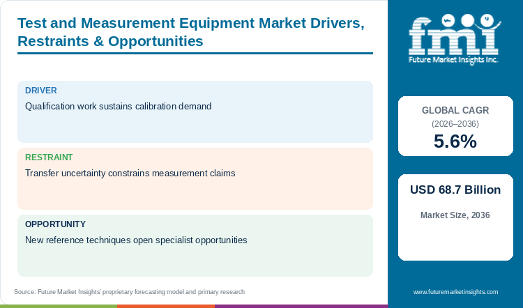 Test and Measurement Equipment Market Drivers, Restraints & Opportunities Test and Measurement Equipment Market Drivers, Restraints & Opportunities