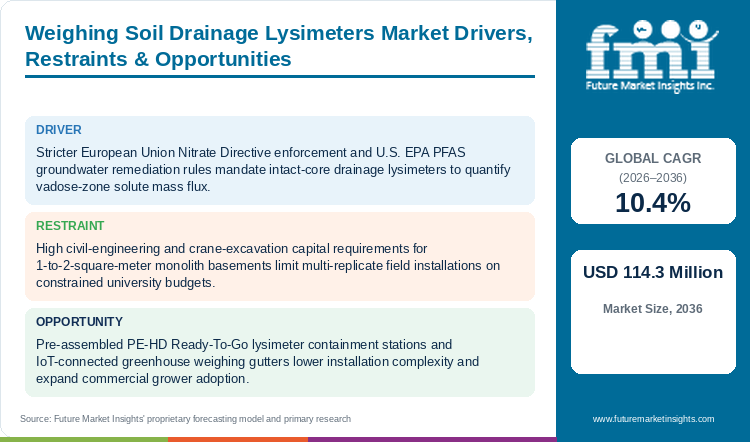 Weighing Soil Drainage Lysimeters Market Drivers, Restraints & Opportunities