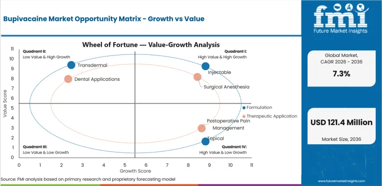Bupivacaine Market Opportunity Matrix Growth Vs Value