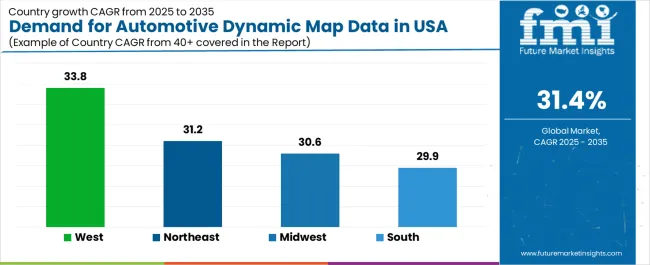 Demand For Automotive Dynamic Map Data In Usa Cagr Analysis By Country