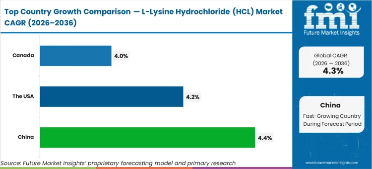 L Lysine Hydrochloride (hcl) Market Cagr Analysis By Country