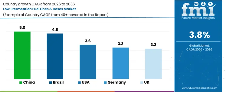 Low Permeation Fuel Lines & Hoses Market Cagr Analysis By Country