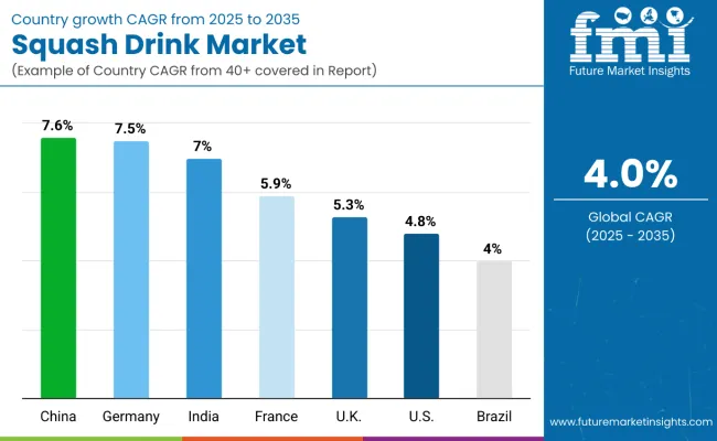 Squash Drink Market By Country